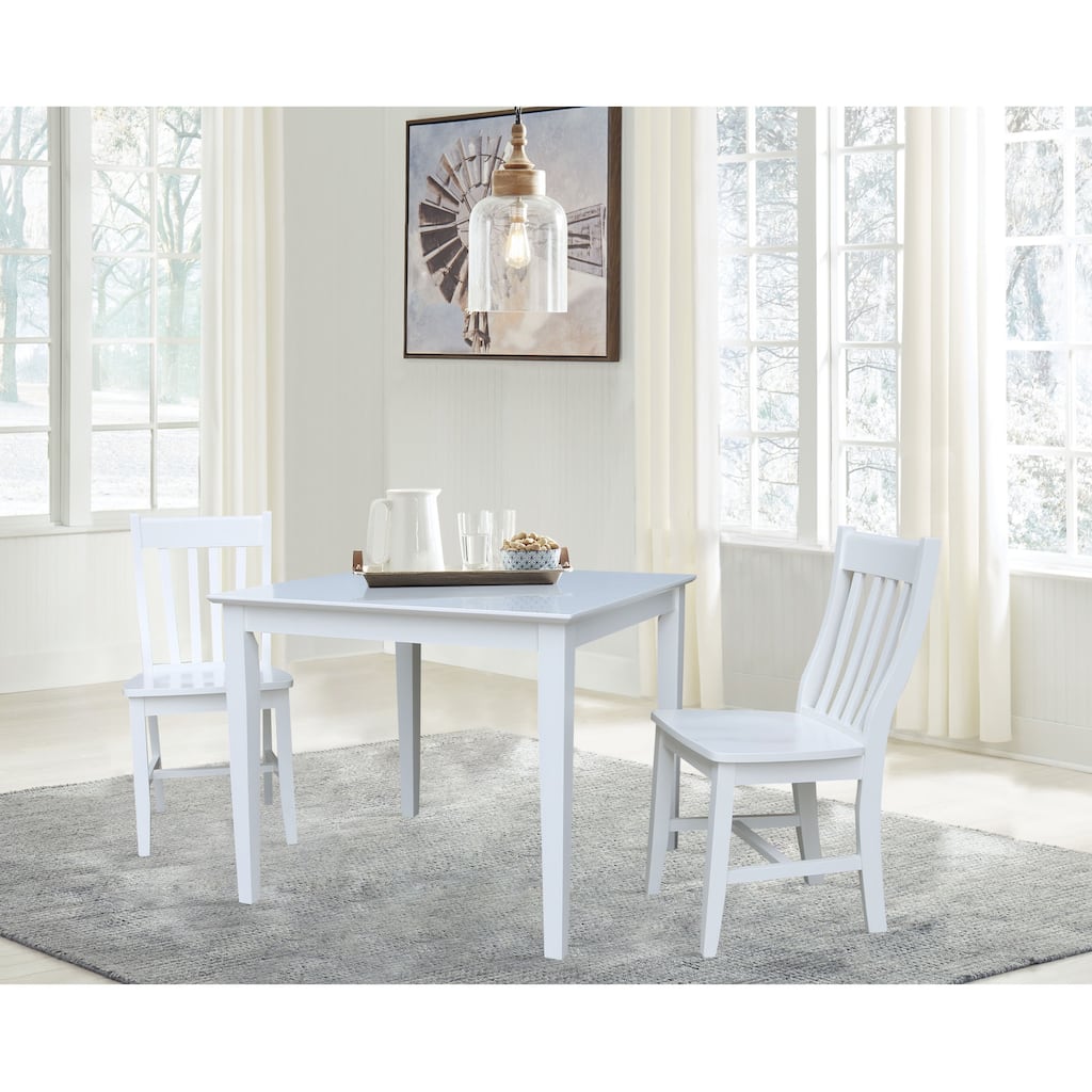 36" x 36" Dining Table with 2 Chairs - 3 Piece Set
