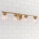 preview thumbnail 16 of 20, Cionar Mid-century Modern Gold Bathroom Vanity Light Globe Wall Sconce with Clear Glass Shades 4-Light/ L28"
