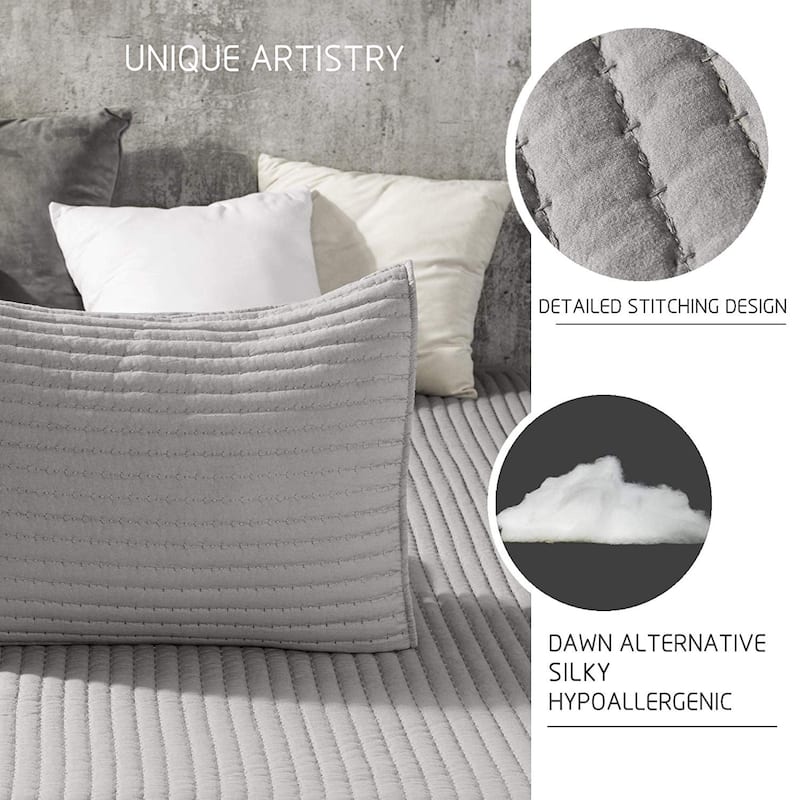KASENTEX Quilt Set Soft Bedspread - Light Weight, Stone Washed, Down Alternative Fill, Machine Washable