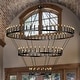 preview thumbnail 22 of 22, Extra Large Wagon Wheel Chandelier High Ceiling Farmhouse Chandeliers 78.74x78.74x100.62in - Black