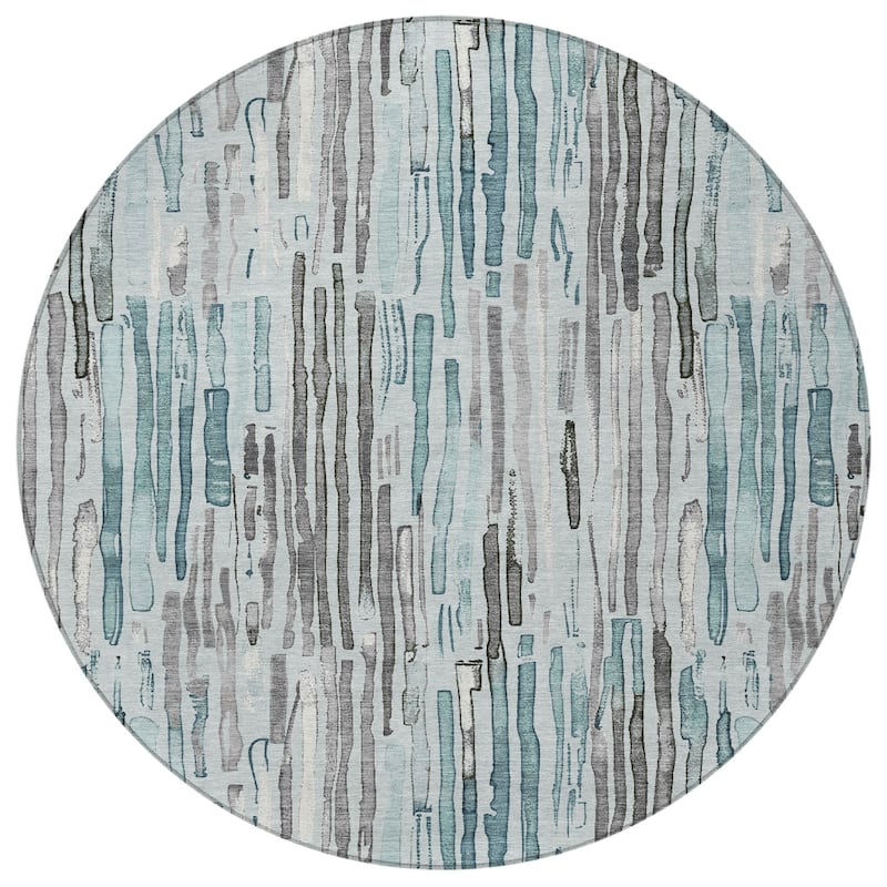 HomeRoots Striped Modern Rectangle Outdoor Rug