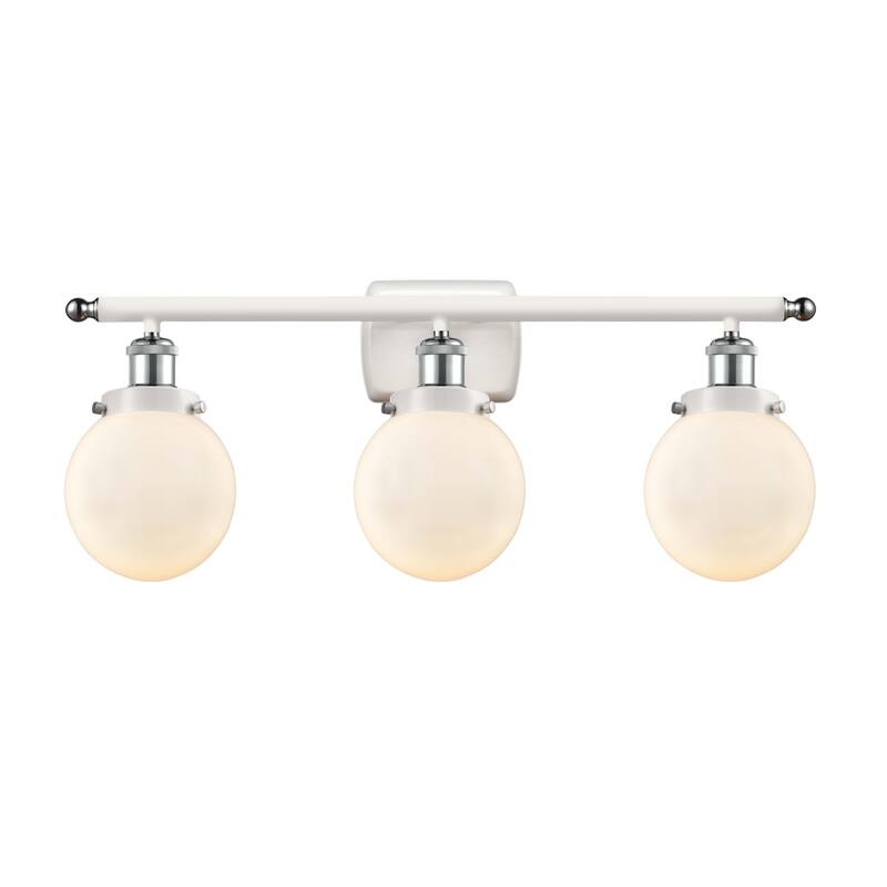 Innovations Lighting 916-3W-11-26 Beacon Vanity Beacon 3 Light 26" - White and Polished Chrome / Matte White