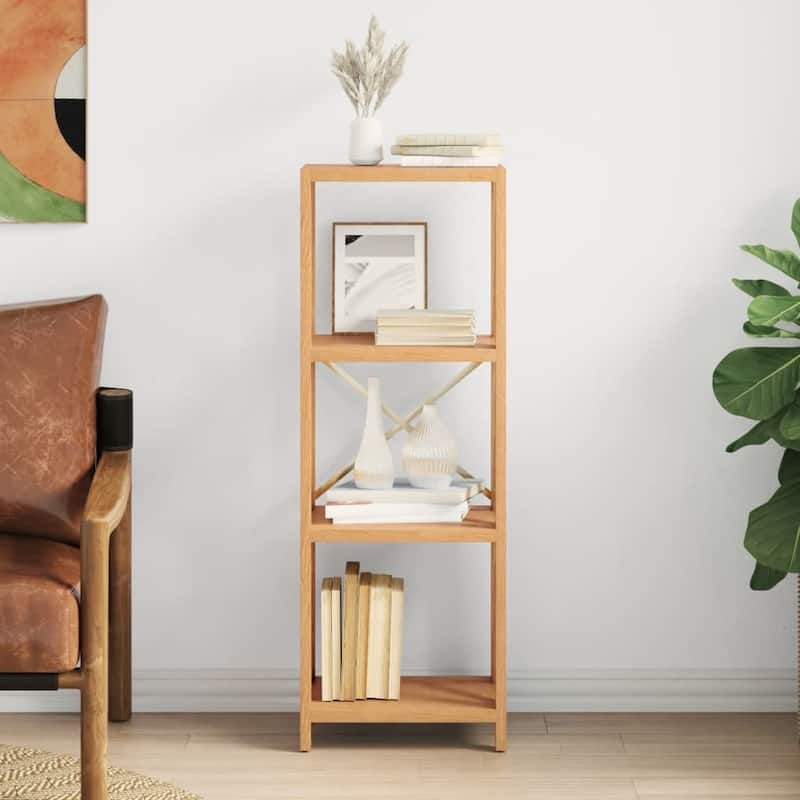 vidaXL 4-Tier Shelf 6.7"x11.8"x44.1" Solid Wood Oak - 6.7" x 11.8" x 44.1"