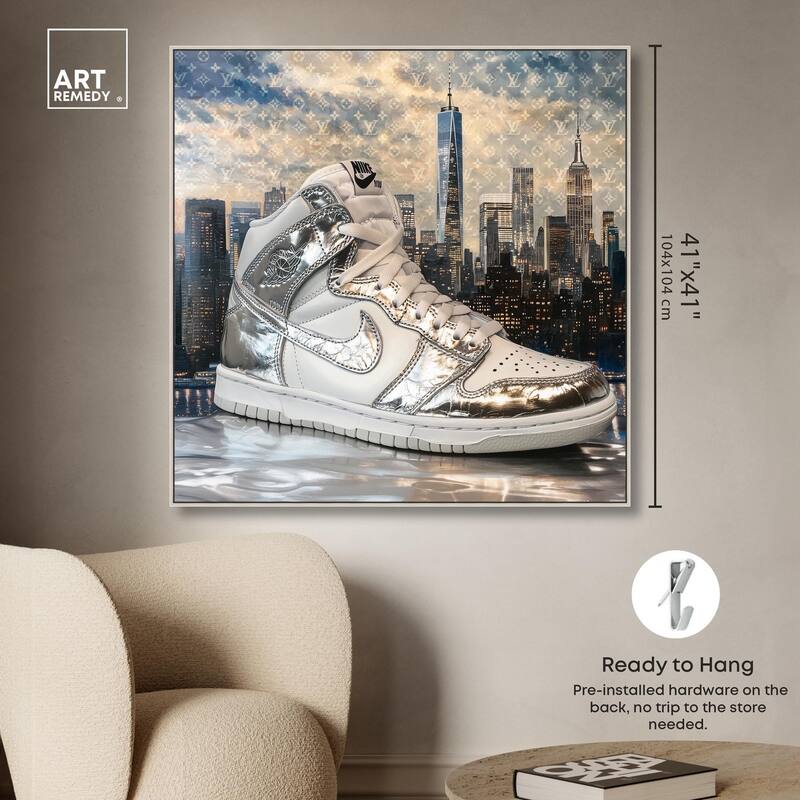 NYC Metallic Sneaker Canvas by Art Remedy