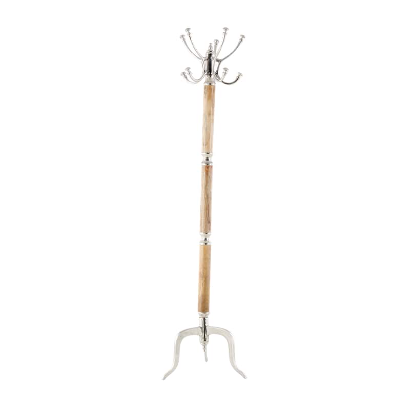 Aluminum Metal Coat Rack - Silver or Gold - Roche River Decor