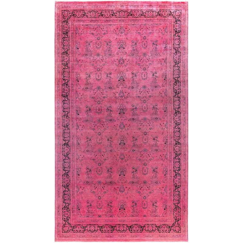 Overdyed One-of-a-Kind Hand-Knotted Area Rug - Pink - 8' 1" x 14' 4"