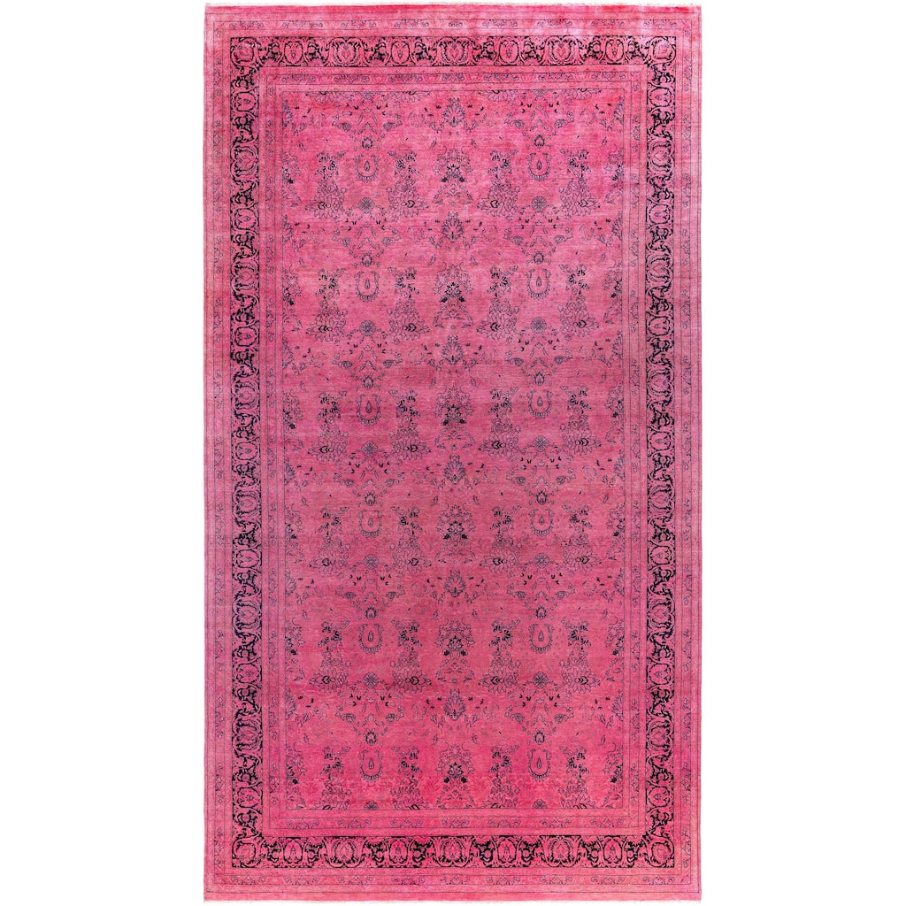 Overdyed One-of-a-Kind Hand-Knotted Area Rug - Pink - 8' 1" x 14' 4"