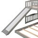 preview thumbnail 10 of 11, Built-in Design Twin Over Twin Bunk Bed with Slide and Ladder