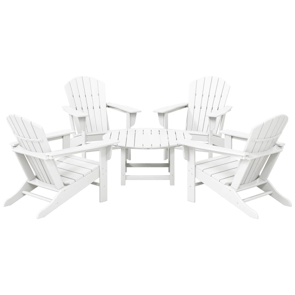 Altura Outdoor 5-Piece Adirondack Chair & Round Coffee Table Conversation Set