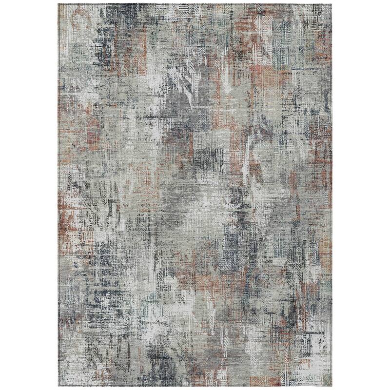 HomeRoots Abstract Transitional Rectangle Outdoor Rug