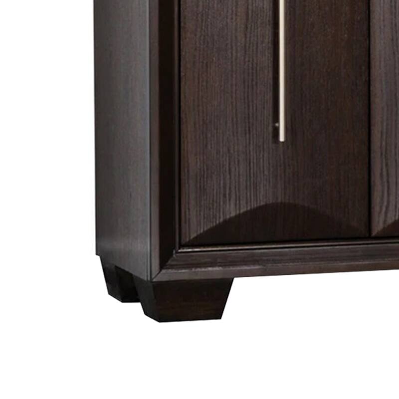 4 Doors Wooden Server with Nickel Appliance Pull Handle