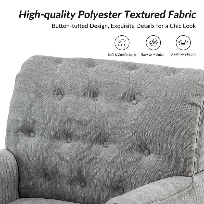 Geltrude Classic Upholstered Accent Arm Chair with Button Tufted Back by HULALA HOME