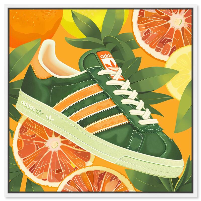 Citrus Sneaker Canvas by Art Remedy - White - 24" x 24"