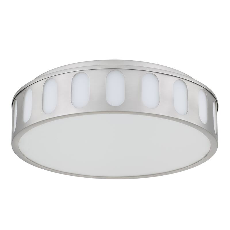 15.15-in Antique Brass LED Flush Mount - Brushed Nickel