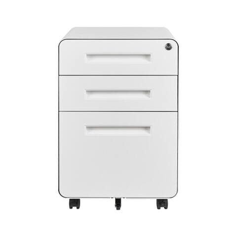 3 Drawers Metal Mobile File Cabinet with Lock and Key