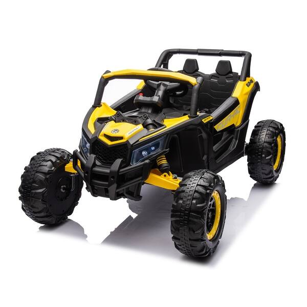 slide 2 of 26, 12V Kids Ride On Car with Remote Control Battery Powered Ride On UTV Vehicle with Music Player Yellow