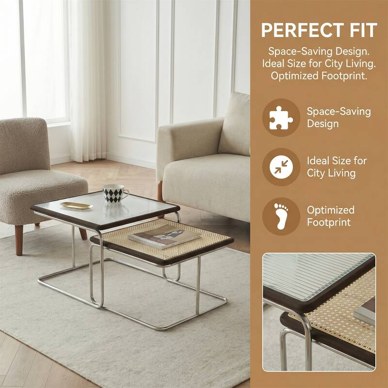 Modern Versatile Indoor/Outdoor Coffee Table with Solid Wood Frame