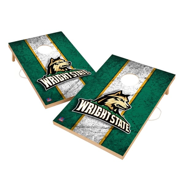 slide 2 of 5, Vintage Wright State University Raiders Regulation 2x4 Cornhole Set