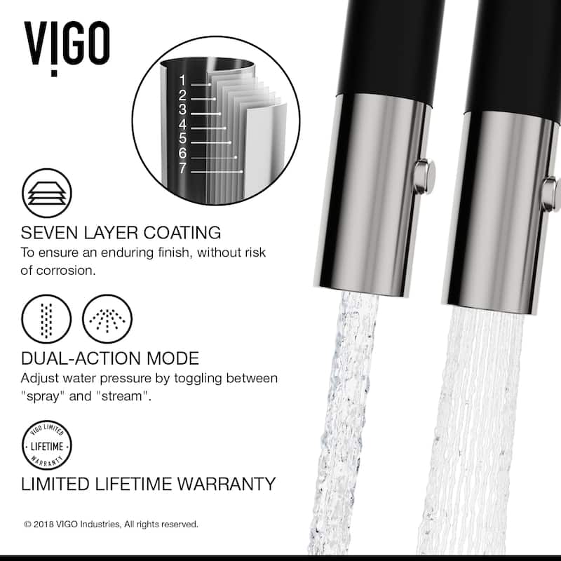 VIGO Livingston 24" H Single Handle Pull-Down Sprayer Kitchen Faucet