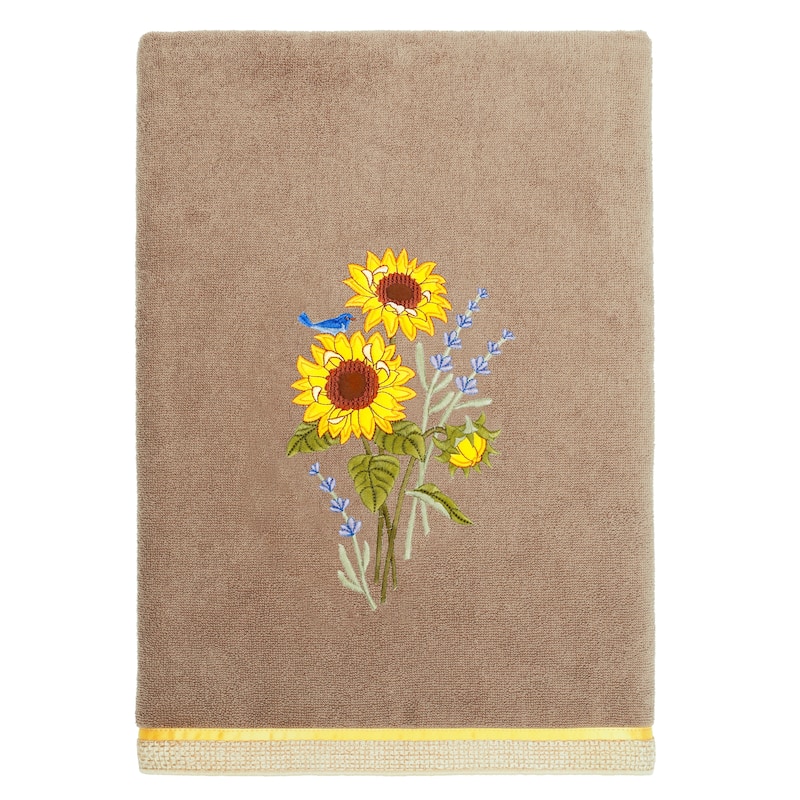 Authentic Hotel and Spa Turkish Cotton Girasol 3PC Multi-Size Embellished Towel Set