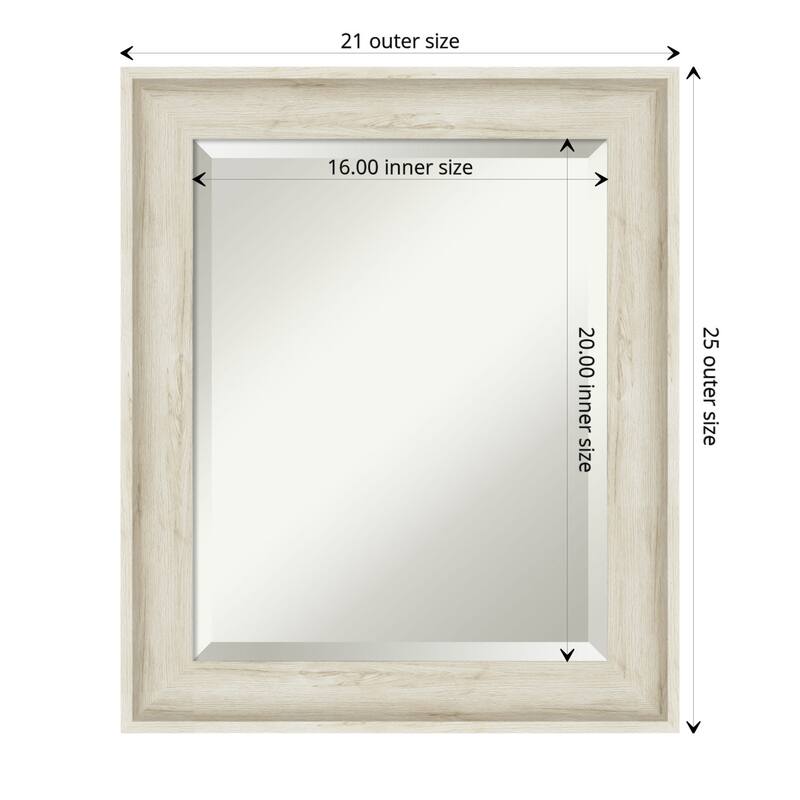 Beveled Bathroom Wall Mirror - Regal Birch Cream Frame - Regal Birch Cream