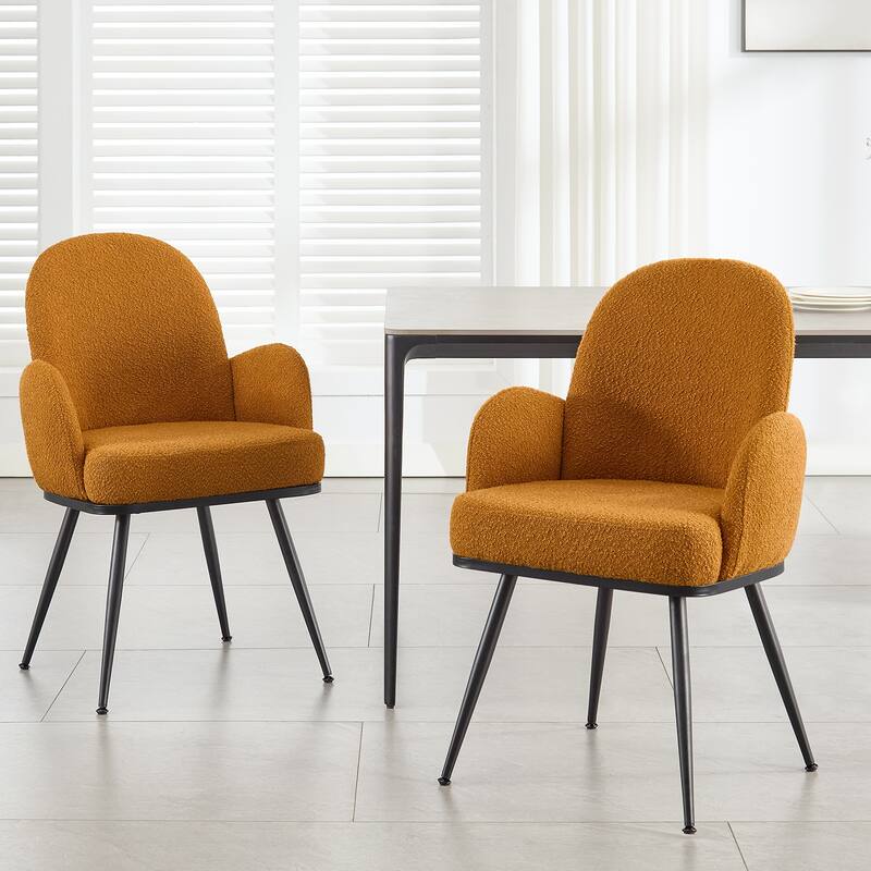 Fabric Upholstered Dining Chairs Set of 2/4 with Arms - 34.8"H x 23.2"W x 22.8"D