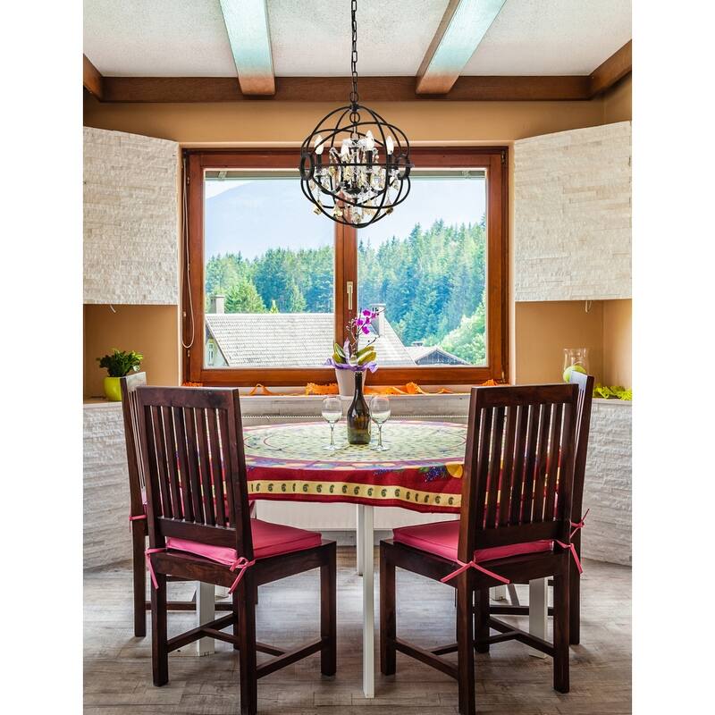 Royce Edge 4 light Dark Bronze Pendant - dark bronze (royal cut golden teak crystals)