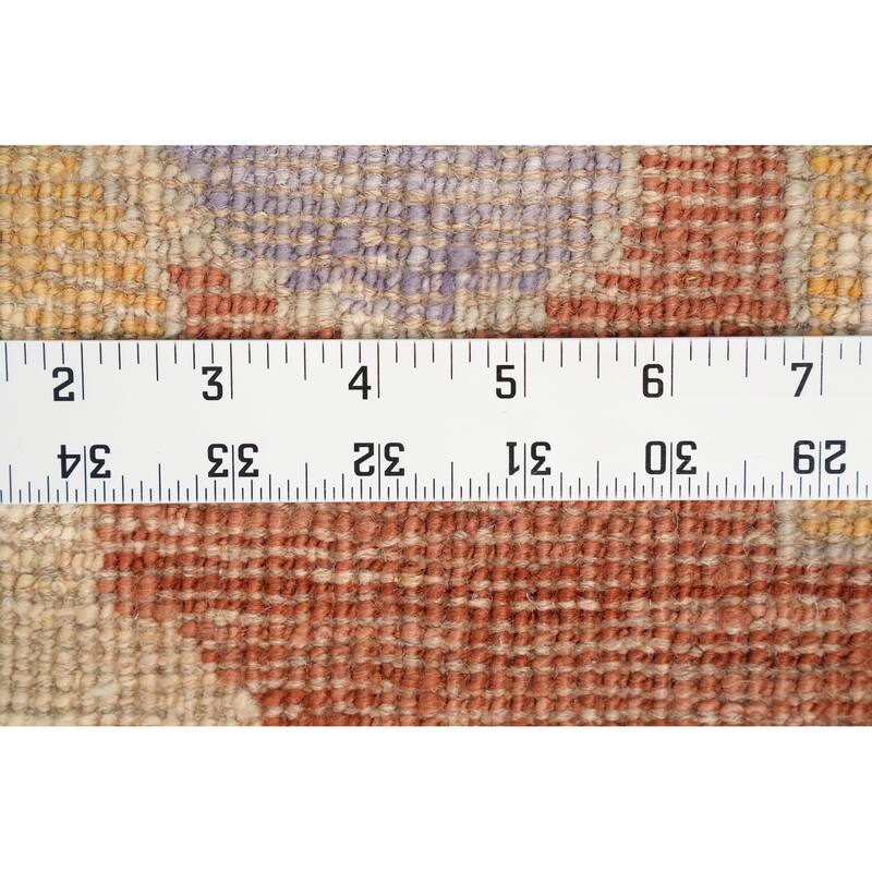 Hand Knotted Oriental 100% Wool Carpet Transitional Floral Green Oushak Area Rug - 8' 9'' X 5' 0''