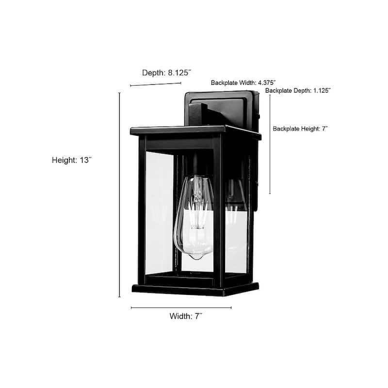 Millennium Lighting Bowton II 1 Light Outdoor Wall Sconce in Powder Coat Black