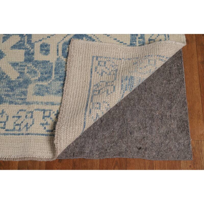 Hand Knotted Oriental 100% Wool Carpet Transitional All-Over Beige & Ivories Oushak Area Rug - 11' 11'' X 9' 3''