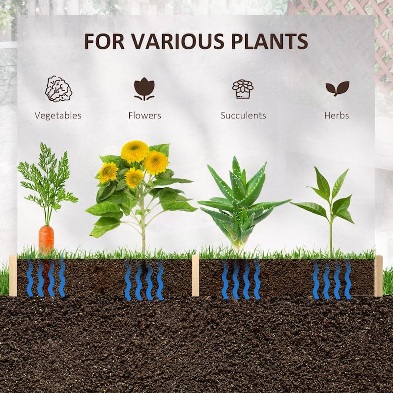 Outsunny Wooden Raised Garden Bed