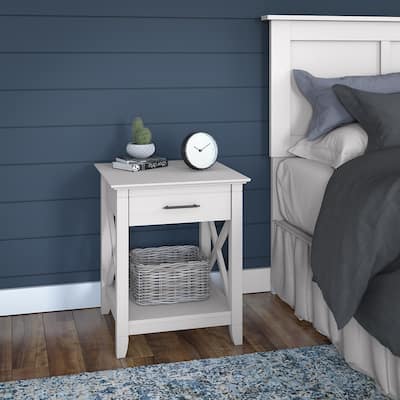 Key West Coastal Box Drawer Nightstand by Bush Furniture