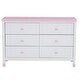 preview thumbnail 4 of 7, Wooden Storage Dresser with 6 Drawers,Storage Cabinet for kids Bedroom,White+Pink