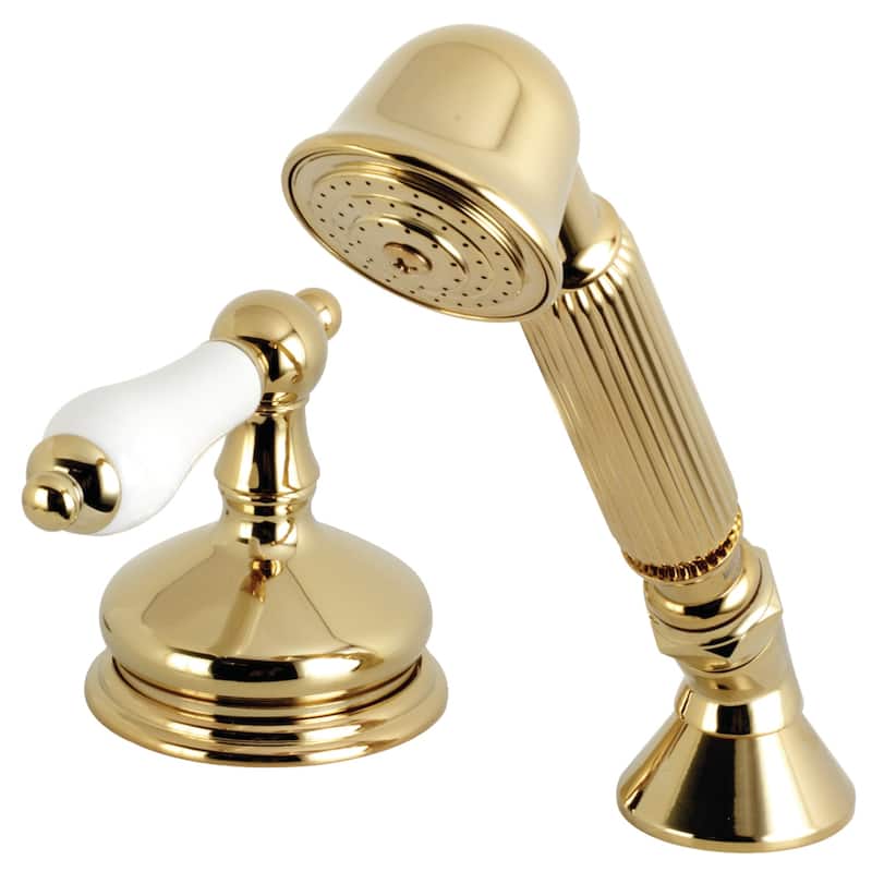 Kingston Brass Deck Mount Hand Shower with Diverter for Roman Tub Faucet - Polished Brass