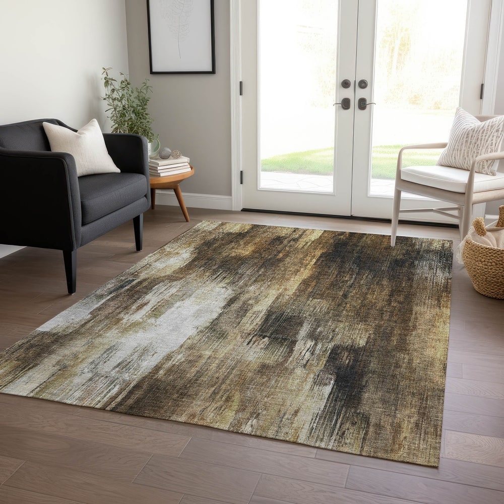 Machine Washable Indoor/ Outdoor Modern Ombre Chantille Rug