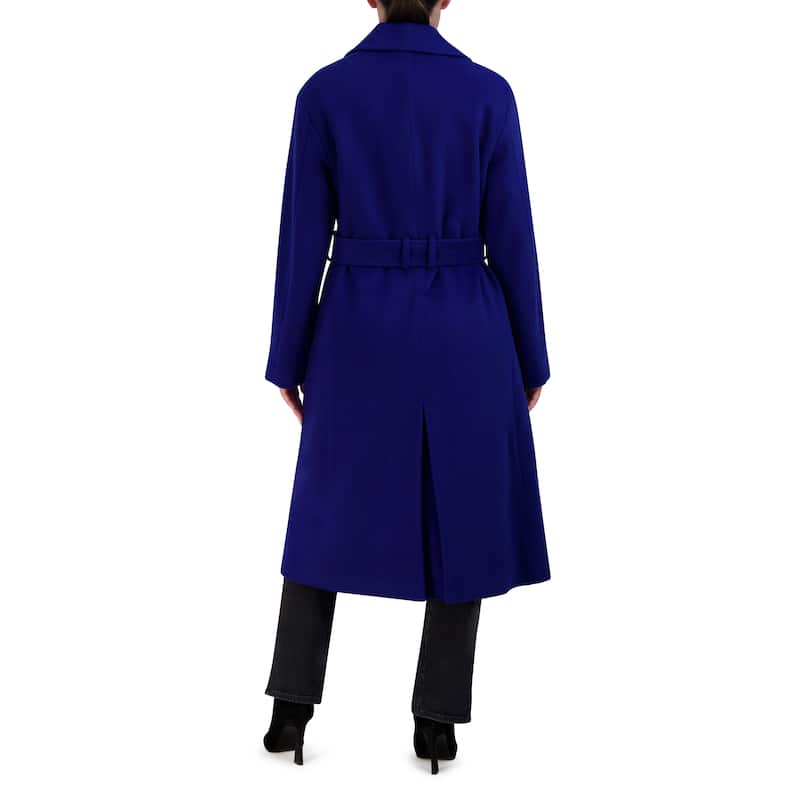 Cole Haan Women's Wool Blend Longline Coat - Cobalt - 2