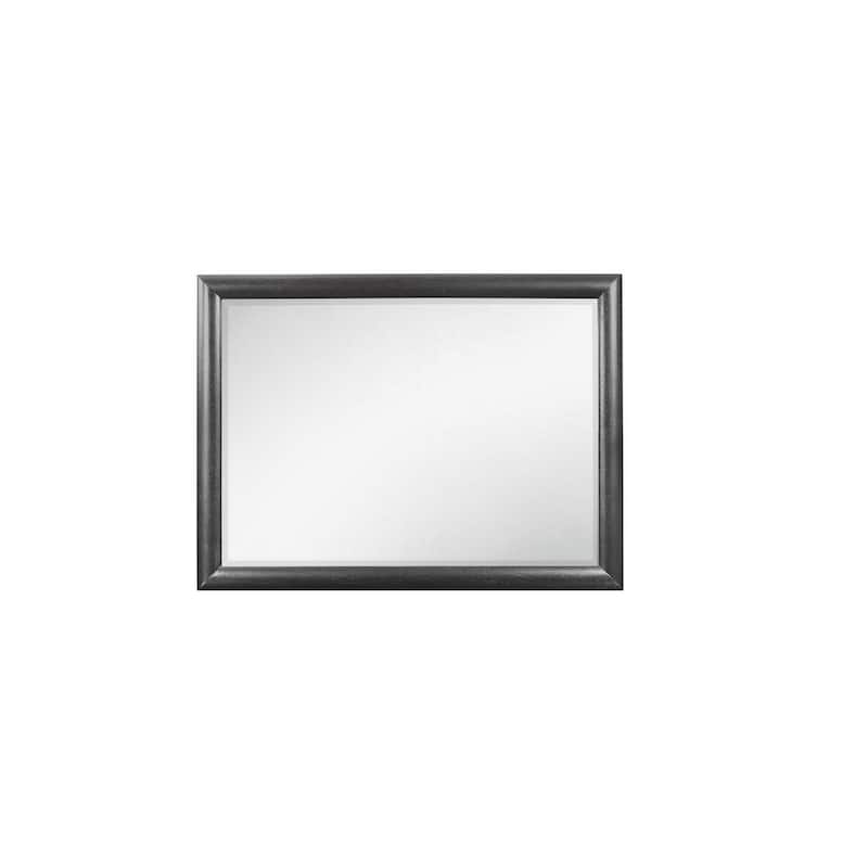 HomeRoots 35" Dark Gray Wood Framed Mounted Dresser Mirror