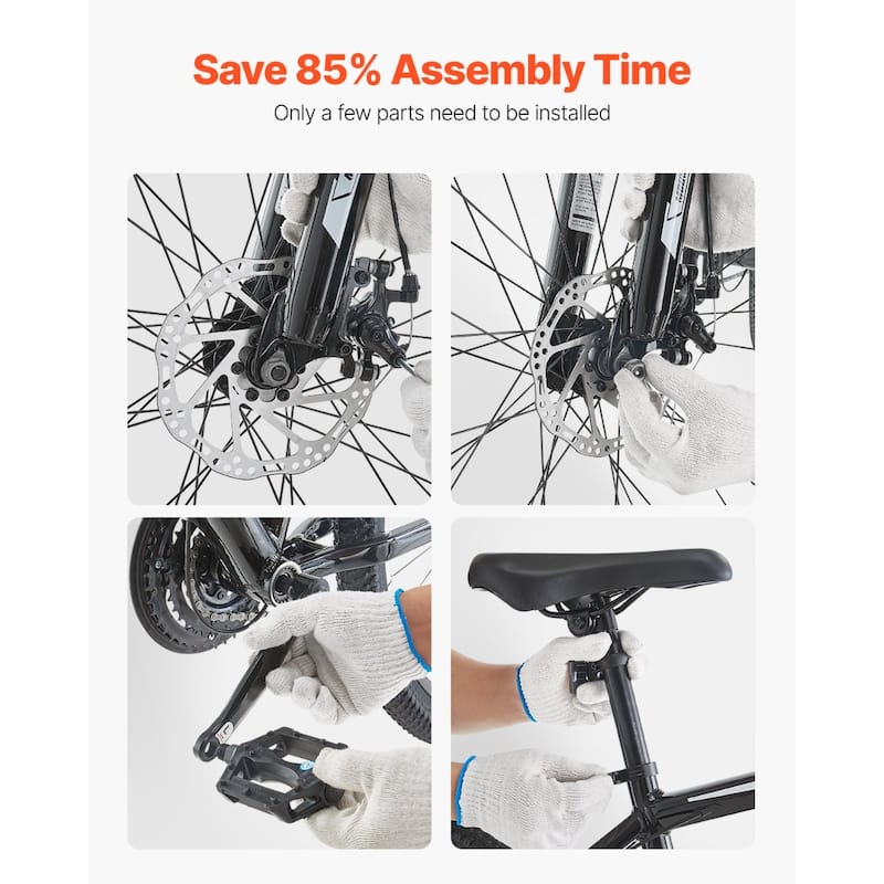 Black Aluminum 29" Mountain Bike with 21-Speed Front Suspension - 72.8" L x 24.8" W x 42.1" H