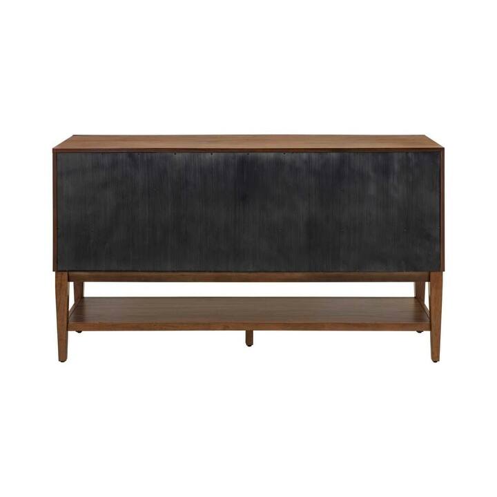 Mid-Century Modern Wood Sideboard, Fully Assembled, Brown