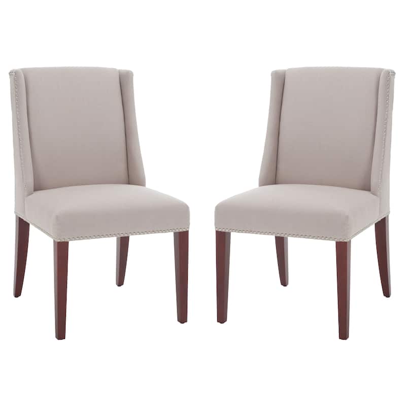 SAFAVIEH Chante Beige Linen Dining Chair (Set of 2) - 22" W x 26" D x 39" H - 22"W x 26"D x 39"H