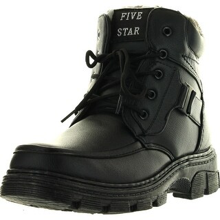 Shop Mens Winter Boots Ankle Fashion Lace Up Fur Full Lined Side