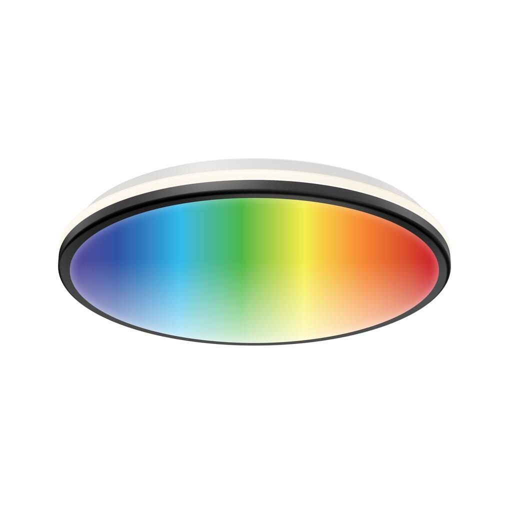 Artika Macy LED Wi-Fi RGB 15" Smart Flush Mount Light, Black