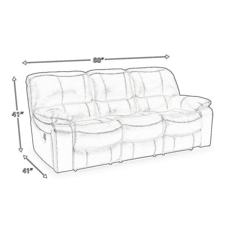 Leesa Power Recliner Sofa, Soft Ocean Blue Leather, USB Port, 88 Inch