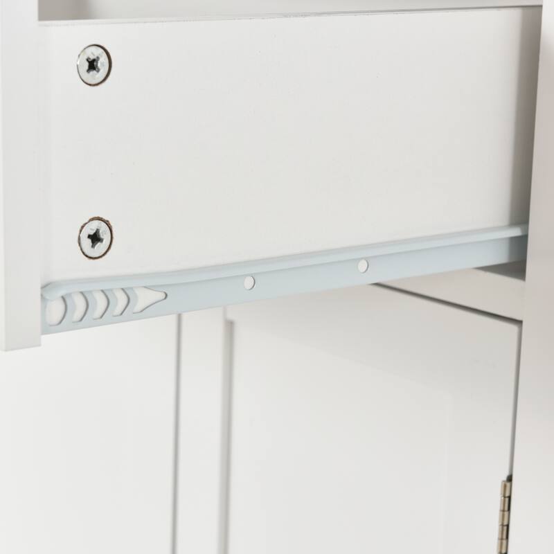 54.33'' Solid Wood Kitchen Island Cart with Locking Wheels, Spice Rack, Towel Rack, 4 Door Cabinet and 2 Drawers