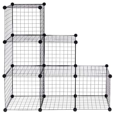 Costway 6 Cube Grid Wire Organizer Wardrobe Shelves Bookcase DIY