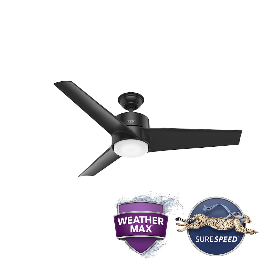 Hunter 54" Surge WeatherMax Indoor / Outdoor Ceiling Fan LED Light Kit Wall Control - Coastal Wet-Rated Salt-Air Resistant