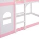 preview thumbnail 10 of 12, Castle Bunk Bed with Ladder, Twin Over Twin, Wood, Pink