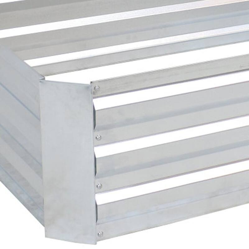 HomeRoots 12" X 48" Silver Steel Rectangular Raised Garden Bed