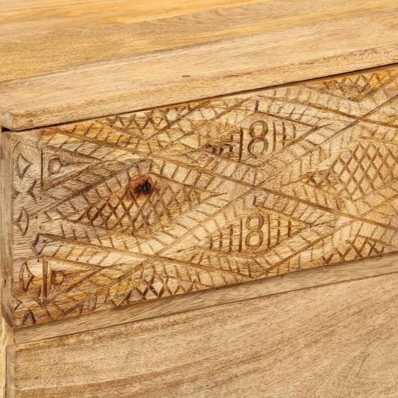 vidaXL TV Cabinet Bleached White Solid Mango Wood One Size TV Cabinet - 11.8 x 39.4 x 10.4 in