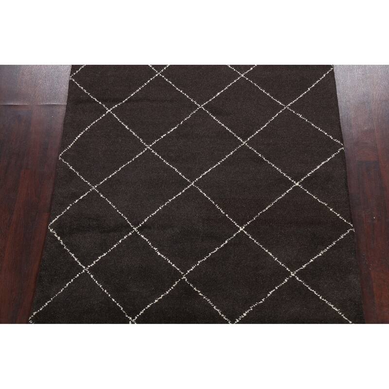 Trellis Modern Moroccan Oriental Area Rug Hand-knotted Wool Carpet - 5'4" x 6'4"